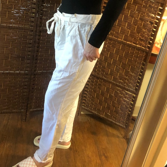 White Linen Beach Style Pants | Poshmark